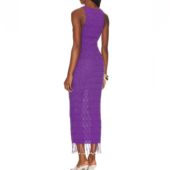 WORN ONCE Abeni Keyhole Midi Dress in Purple - Picture 4 of 4